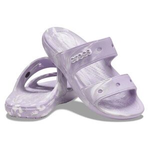Crocs Lavender Marble 2 Strap Slide Sandals